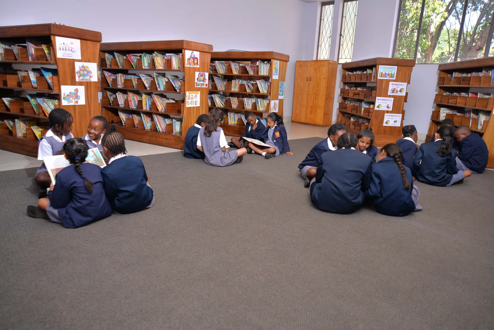Pupils collaborating in a classroom environment